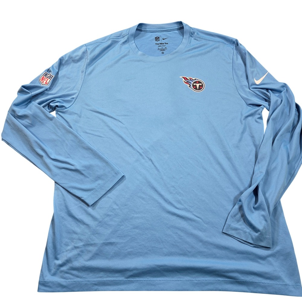Tennessee Titans Long Sleeve Shirt Mens XL Blue NFL Football Nike Dri-FIT